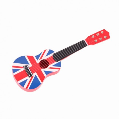 Petite guitare avec drapeau UK - Bois - H. 54cm