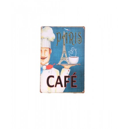 Plaque métal CAFÉ PARISIEN - 20 x 30cm