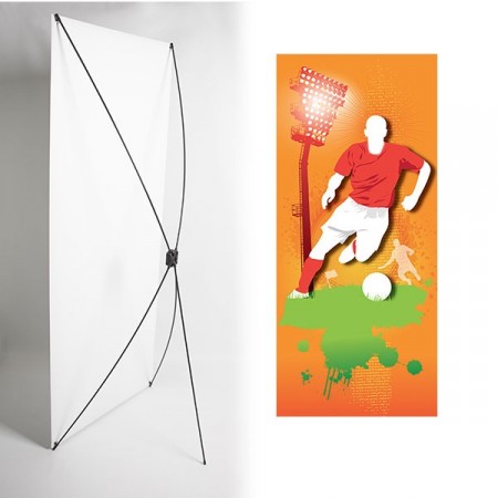 Kakémono FOOT 80 x 180 - Toile M1 / X Banner - Joueur rouge