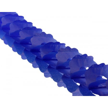 Guirlande zinnia bleu roi - papier Long. 400cm