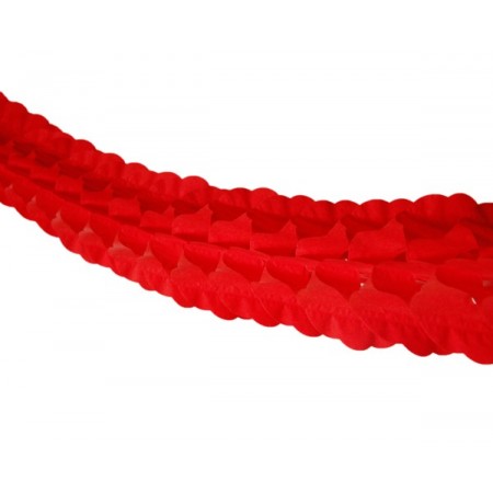 Guirlande zinnia rouge - papier -Long. 300 cm
