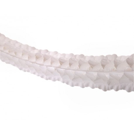 Guirlande zinnia blanche - papier - Long. 400 cm