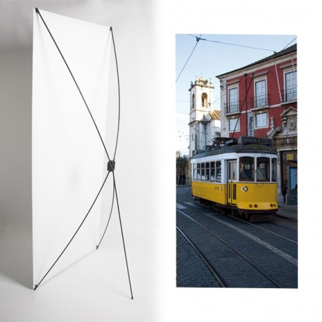 Kakemono Portugal Tramway - 180 x 80 cm - Toile M1 avec structure  X- Banner