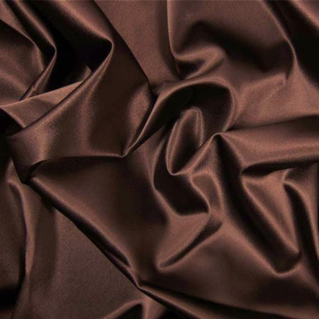 Tissu satin marron - Larg. 150cm (vendu au mètre)