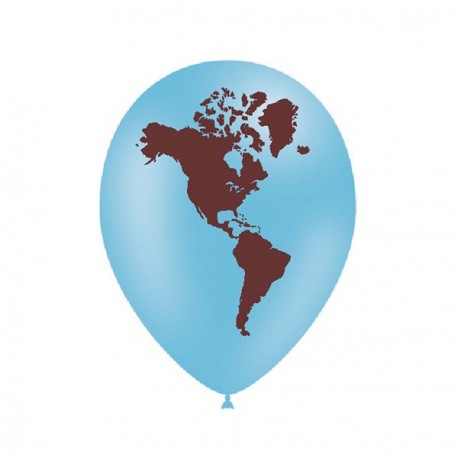 Ballons Mappemonde x12  diam 28 cm