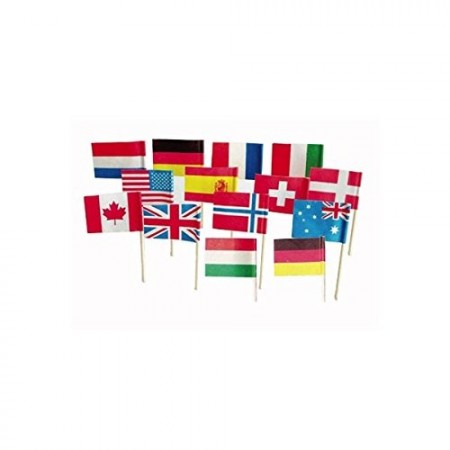 Mini drapeaux de plusieurs pays du monde x 144 - 3.5 x 2.5 x 6.5 cm