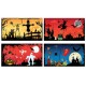 Mobiles Halloween x 4 - carton - 27 x 49 cm