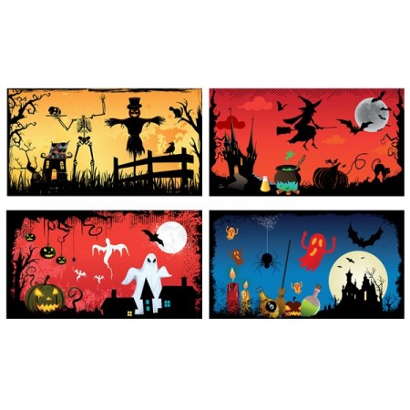 Mobiles Halloween x 4 - carton - 27 x 49 cm