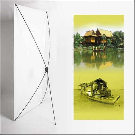 Kakemono Asie Maison - 180 x 80 cm - Toile M1 avec structure  X- Banner