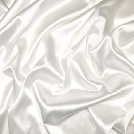 Tissu Satin Blanc - Larg. 150cm    (vendu au mètre)