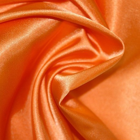 Tissu Satin Orange - Larg. 150cm  (vendu au mètre)