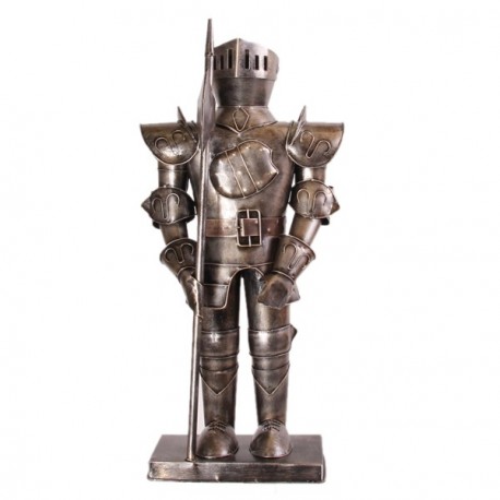 Armure médiévale miniature en métal - 52 x 24 x 16 cm