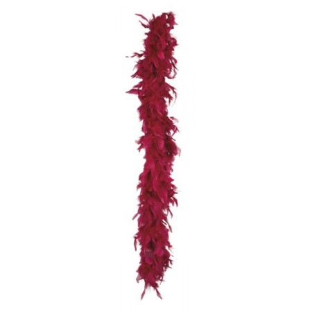 Boa rouge grenat -  plumes - Long. 180cm
