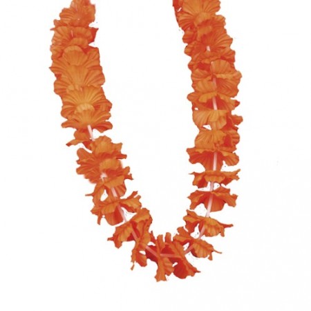 collier de fleurs oranges - tergal - vendu à l'unité