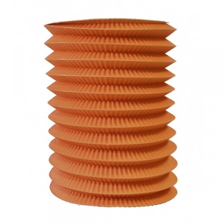 Lampion cylindrique orange - papier - diam 15 cm