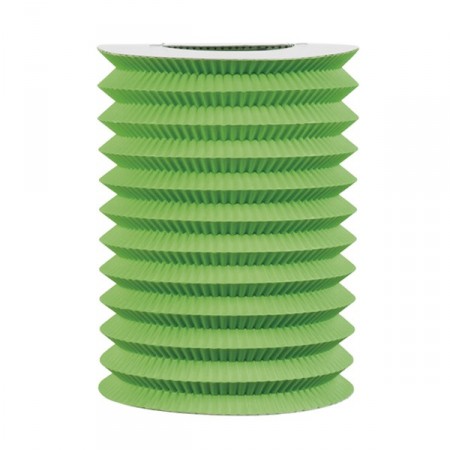 Lampion cylindrique vert - papier - diam 15 cm