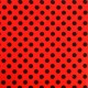 Tissu Carmen rouge à points noirs coupe de 2 m largeur 140 cm