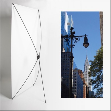 Kakemono USA Lampadaire  - 180 x 80 cm - Toile M1 avec structure  X- Banner