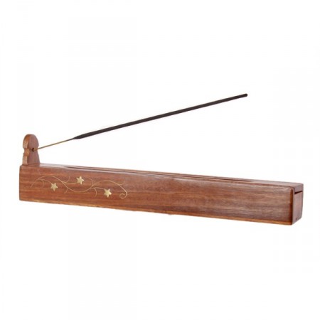 Porte encens en bois  long: 27 cm