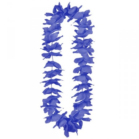 Lot de 12 colliers de fleurs bleu marine - tergal