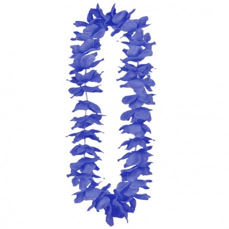 Colliers de fleurs bleu marine  x 12 - tergal
