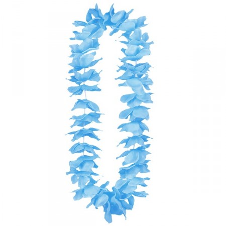 Colliers de fleurs bleu clair  x 12 - tergal