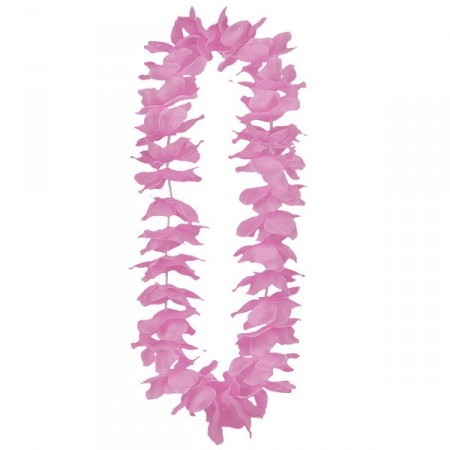 Colliers de fleurs roses  x 12 - tergal
