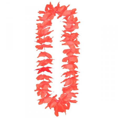 Colliers de fleurs corail  x 12 - tergal