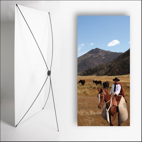 Kakemono AMS Gaucho - 180 x 80 cm - Toile M1 avec structure  X- Banner
