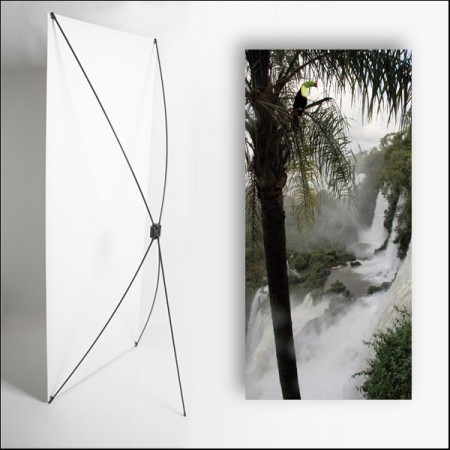 Kakemono AMS Chute d'eau - 180 x 80 cm - Toile M1 avec structure X- Banner