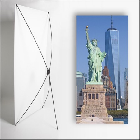 Kakemono USA Statue liberte - 180 x 80 cm sur Toile M1 avec structure  X- Banner