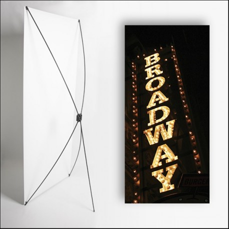 Kakemono USA Broadway  - 180 x 80 cm - Toile M1 avec structure  X- Banner