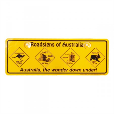 Plaque Roadsigns of Australia avec ventouses 34 x 12 cm