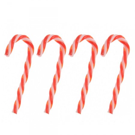 Sucre d'orge x4  a suspendre dans le sapin - plastique - Longueur 15 cm