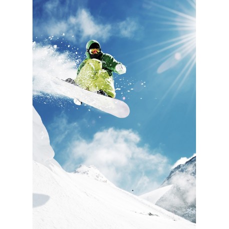 Affiche montagne sport d'hiver - papier - 50 x 70 cm
