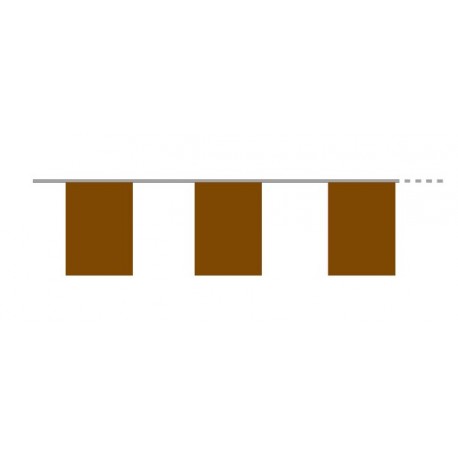 Guirlande de 10 fanions marrons  20  x 30 cm - plastique - Long.420cm