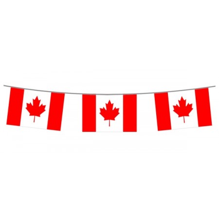 Guirlande drapeaux Canada 10 fanions 21 x 30cm - papier Long. 420cm