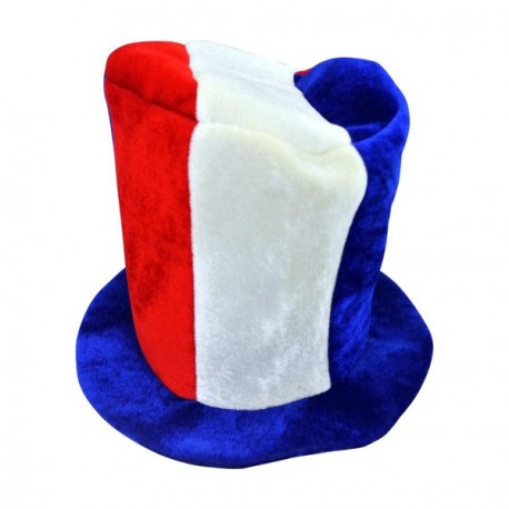 Chapeau haut de forme tricolore en mousse