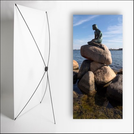 Kakemono Scandinavie Sirène - 180 x 80 cm - Toile M1 avec structure X- Banner