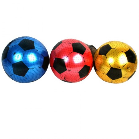 Ballon de foot  PVC non gonflé - Diam. 22cm (3 coloris ass.)