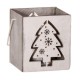 Porte bougie avec motif SAPIN ajouré - Bois - Haut : 8cm