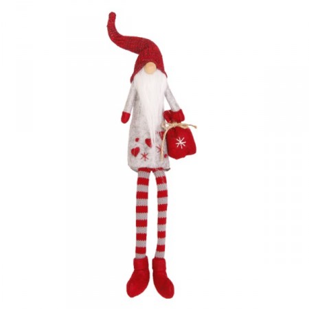 Père Noël Bonnet  et  Longue Barbe (Sac Rouge - assis)  11 x 6 x 40