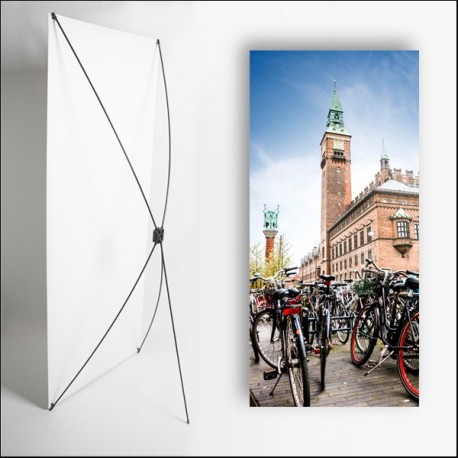 Kakemono scandinavie Velo - 180 x 70 cm - Toile M1 avec structure  X- Banner