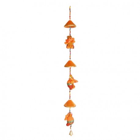 Suspension elephants  - perle et tissus - haut: 80 cm