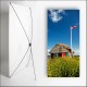 Kakemono scandinavie Cabane - 180 x 70 cm - Toile M1 avec structure  X- Banner