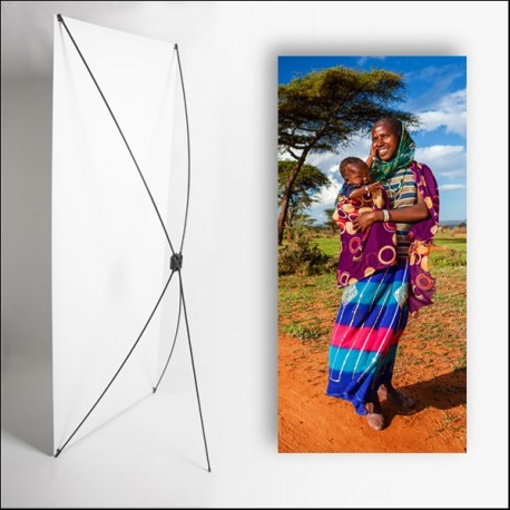 Kakemono Afrique Femme  - 180 x 80 cm - Toile M1 avec structure  X- Banner