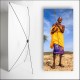 Kakemono Afrique Homme  - 180 x 80 cm - Toile M1 avec structure  X- Banner