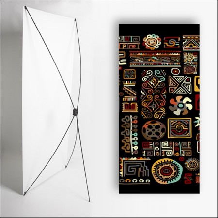 Kakemono Afrique Tribal - 180 x 80 cm - Toile M1 avec structure X- Banner