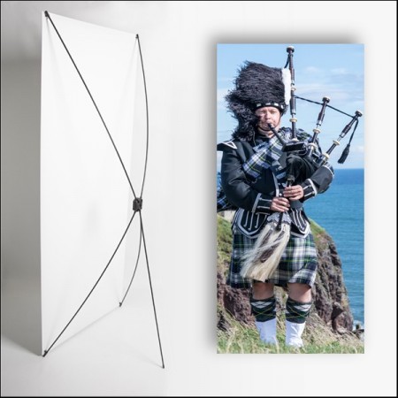 Kakemono Ecosse cornemuse - 180 x 80 cm - Toile M1 avec structure  X- Banner