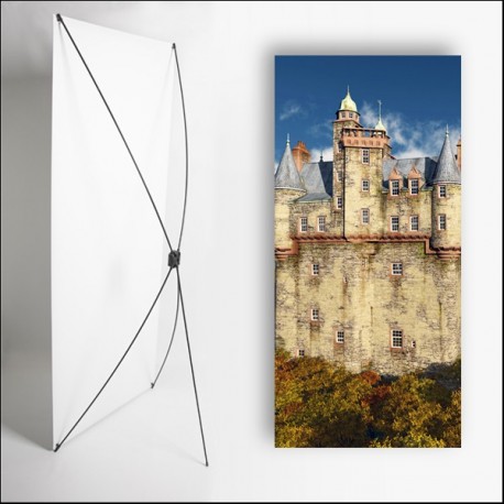 Kakemono Ecosse Chateau - 180 x 80 cm - Toile M1 avec structure  X- Banner